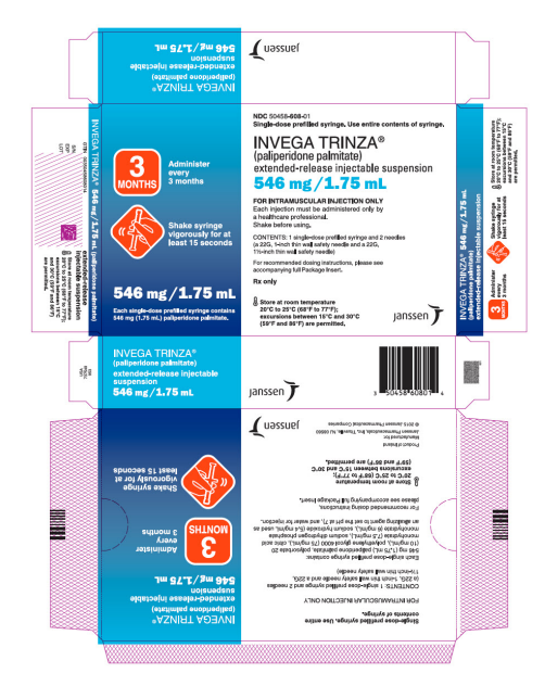 Invega trinza, 546 mg/1.75 ml, extended release susp for inj (1 injektion var 3:e månad)